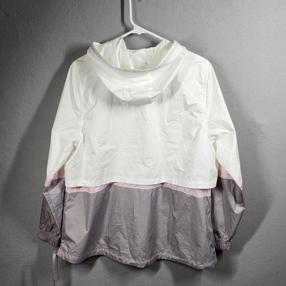 Nike Jacket Womens Medium White Pink Gray Windrunner Hooded Full Zip AJ2692-106 - Picture 8 of 13